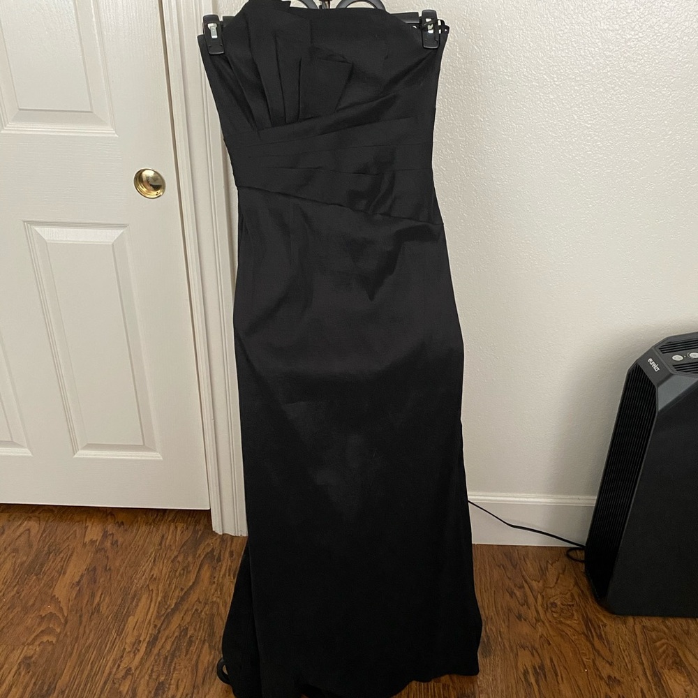 Black strapless gown